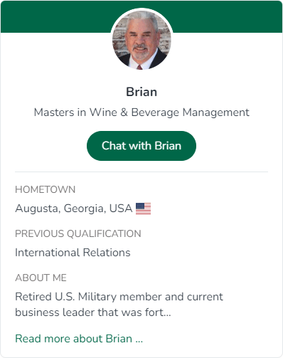 Chat with current CIA master’s in Wine and Beverage Management student Brian
