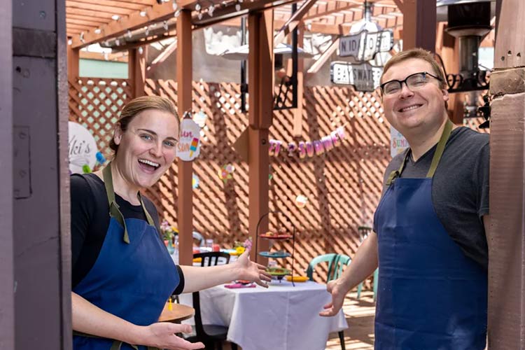 CIA Food Business Master's alumni Jacob Marotta and sister Sarah, in the new Kiki’s Coffee Shop.