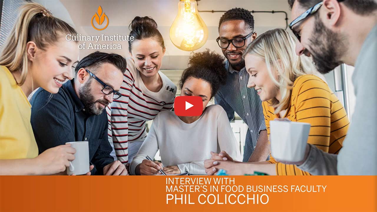 Image of CIA Online Master’s Degree in Food Business with Phil Colicchio YouTube thumbnail.