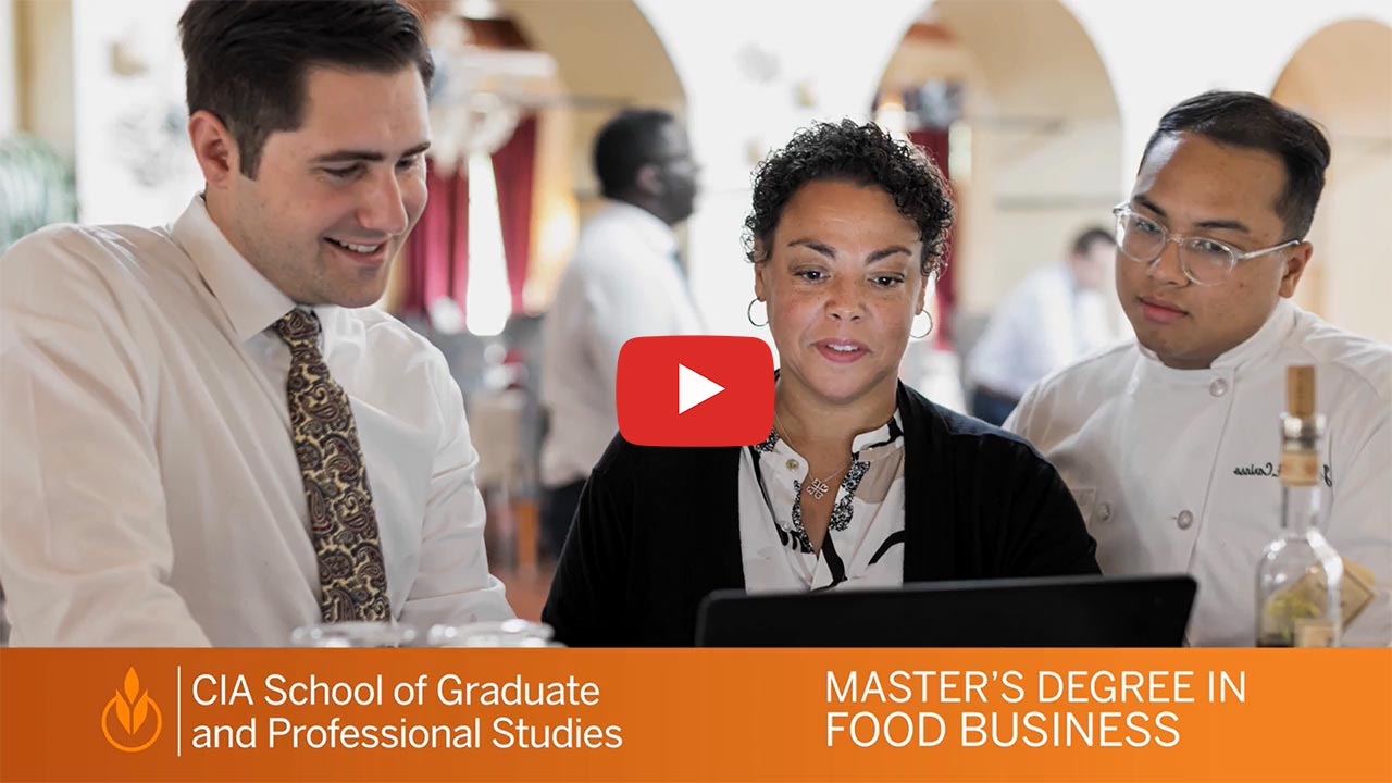 Image of CIA Online Master’s Degree in Food Business YouTube thumbnail.