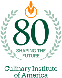 Culinary Institute of America 80th anniversary logo.